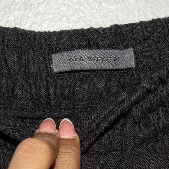 John Varvatos Collection Size 29 Fall 24 Linen Blend Drawstring Pants in Black - Picture 4 of 10